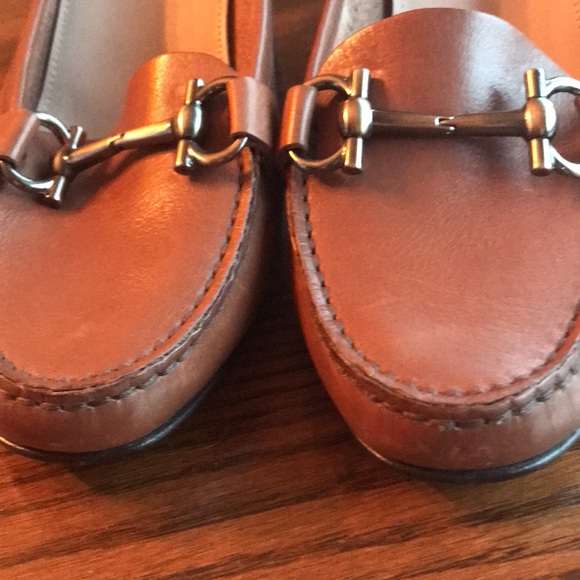 Salvatore Ferragamo horsebit mid brown leather block heeled loafers EUC - Picture 6 of 10